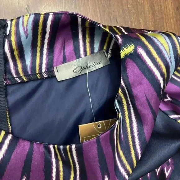Ophelia Satin Dress Ode To Neon Revival Sz Med Purple Retro Hippy Modern Shift - Picture 3 of 14